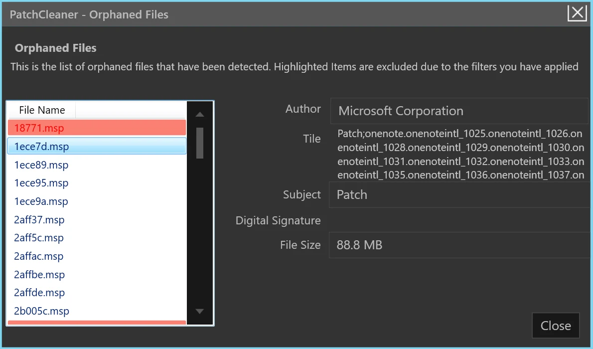 PatchCleaner screenshot