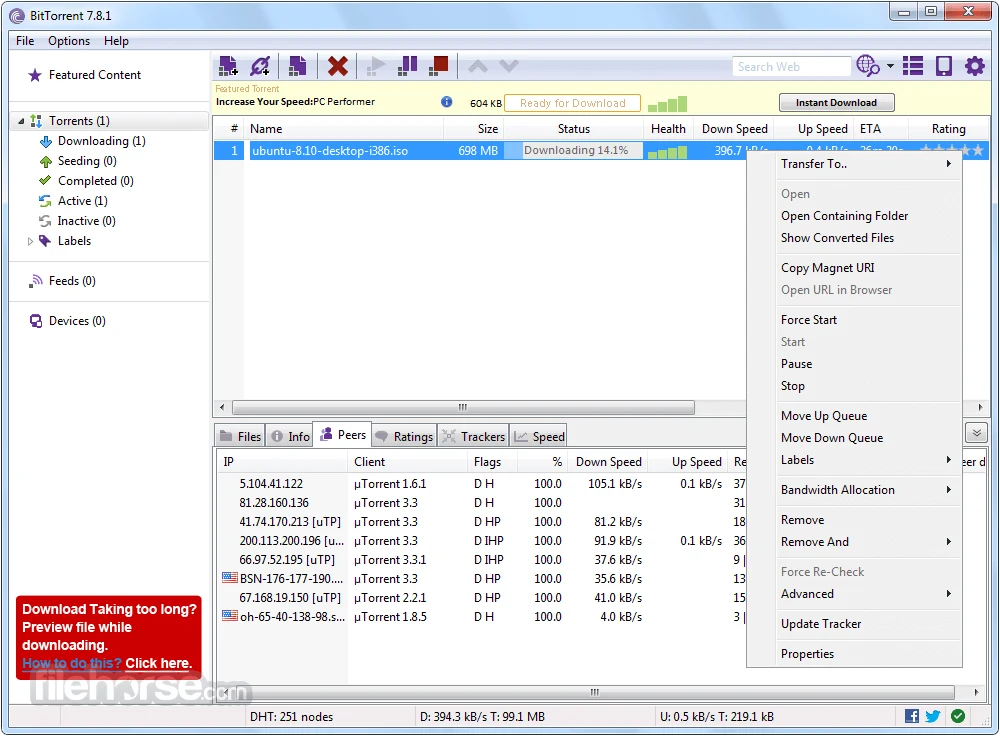 BitTorrent Classic screenshot