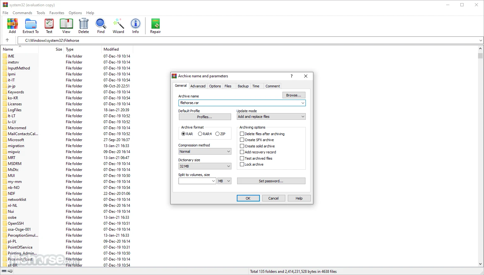 WinRAR 64-bit screenshot