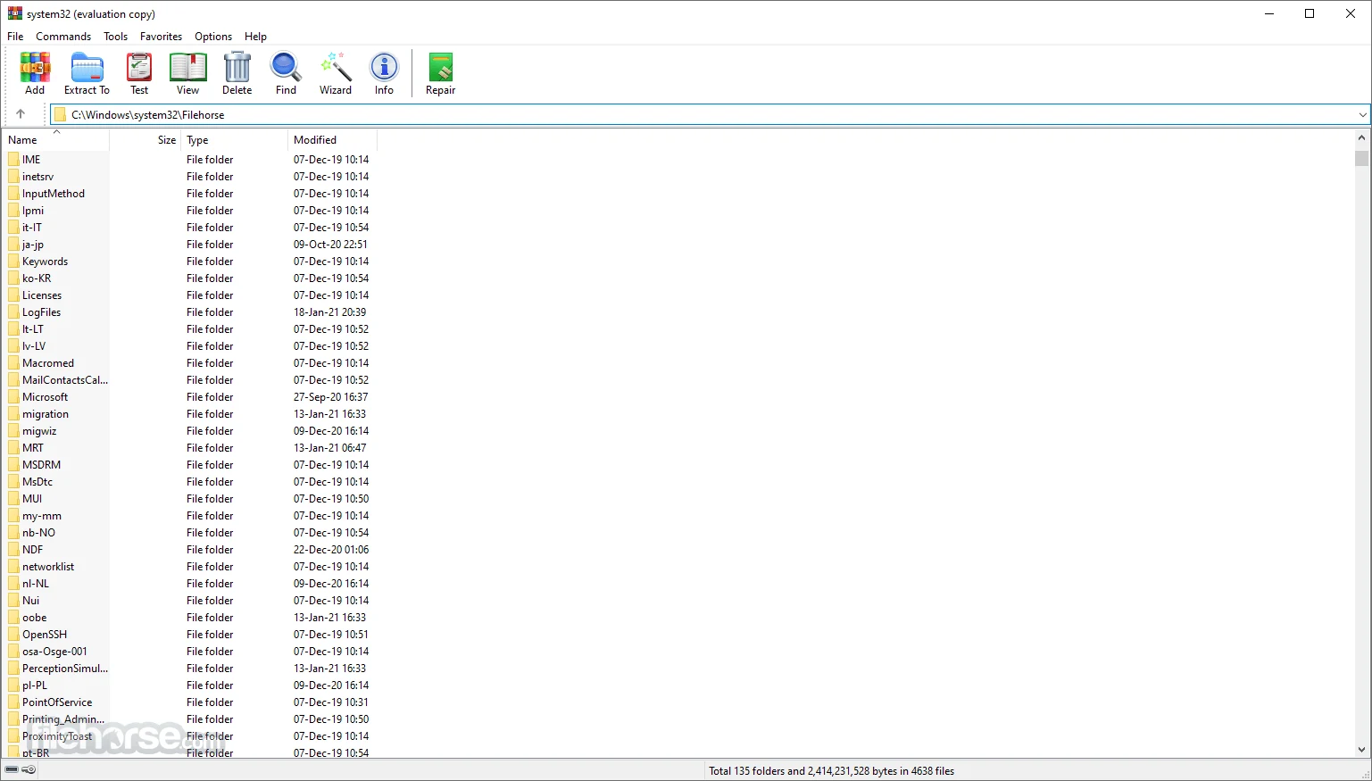 WinRAR 64-bit screenshot