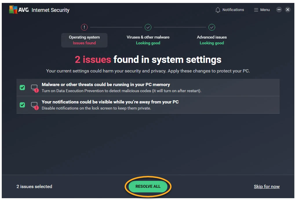 AVG AntiVirus Free screenshot