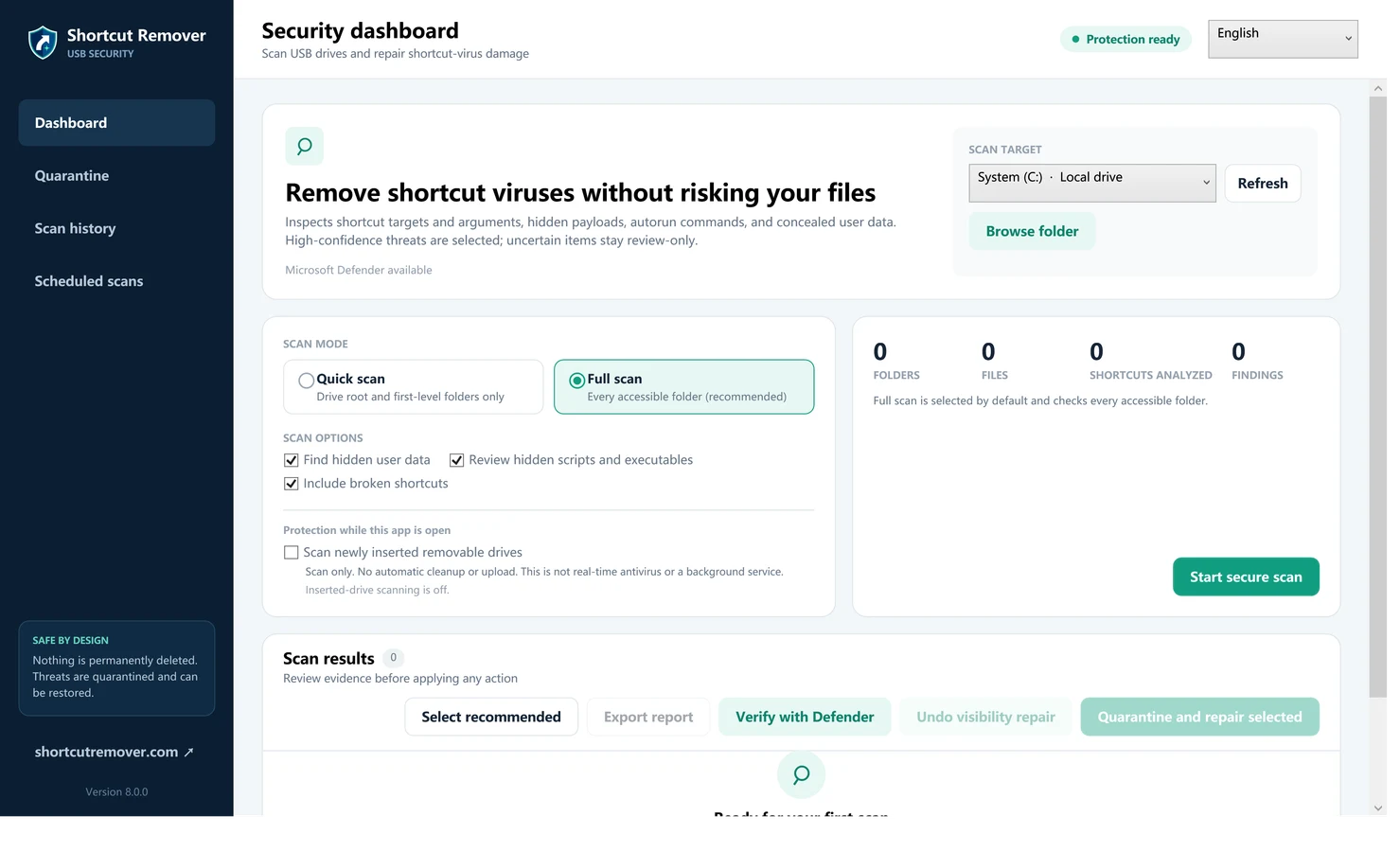 Shortcut Virus Remover screenshot