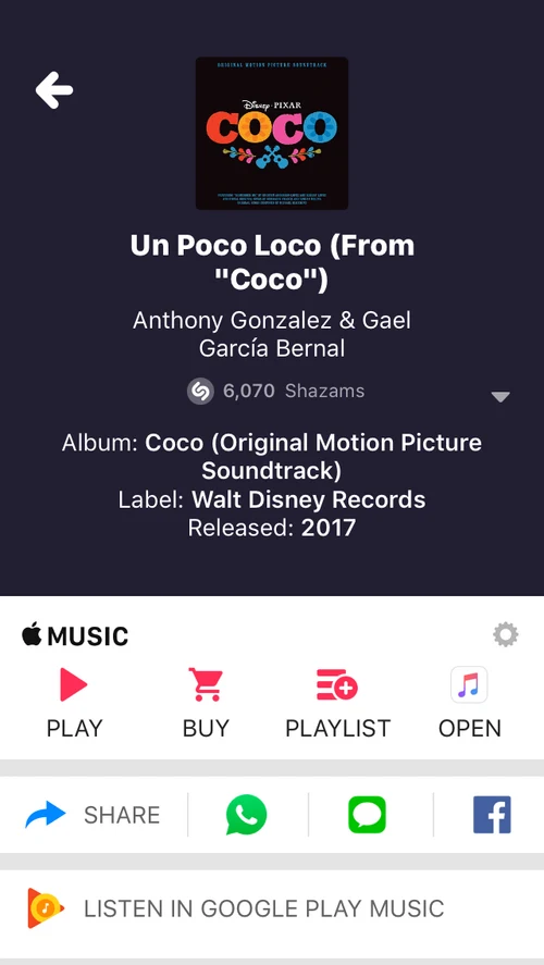 Shazam screenshot